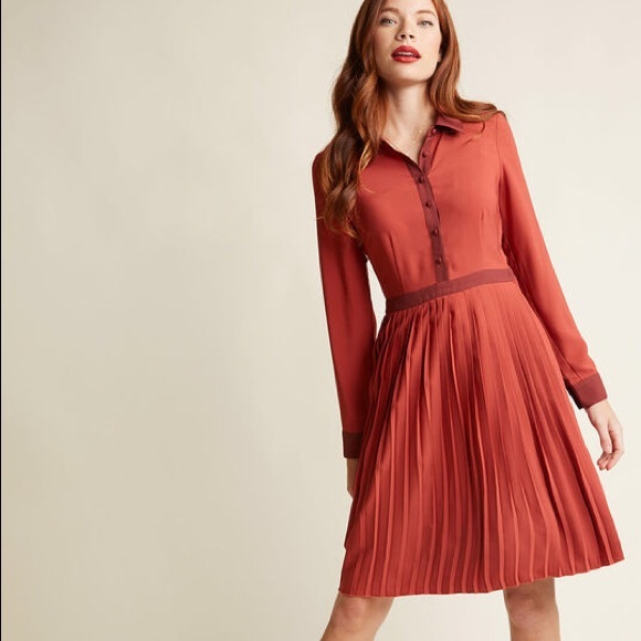 ModCloth Just My Typist Dress in Rust - Picture 2 of 3